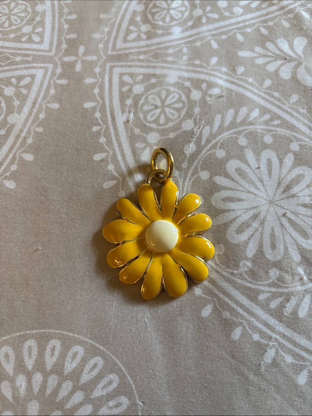 Yellow Daisy Enamel Charm Pendant - Women Jewelry